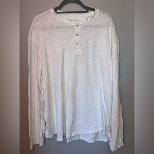 Lucky Brand White Long Sleeve Henley
